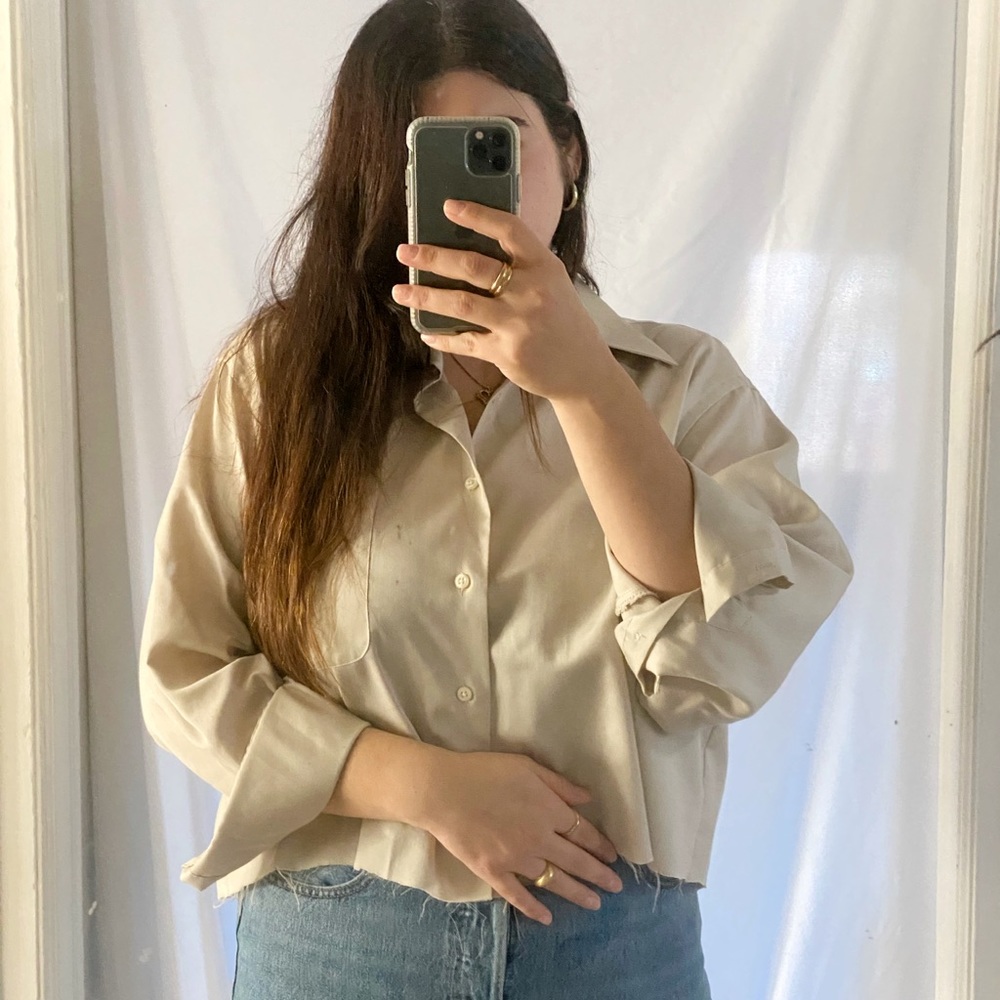 Vintage Men’s Oversized Shirt Cropped